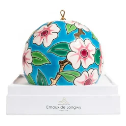 Vessière Cristaux Décorations De Noël|Boule de Noël Apple Blossom Émaux de Longwy