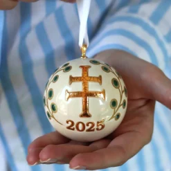 Vessière Cristaux Ornements Cristal|Décorations De Noël|Boule de Noël Croix de Lorraine 2025 Vessière X Longwy