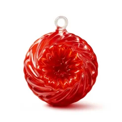 Vessière Cristaux Décoration|Boule de noël en cristal kouglof rouge 2019