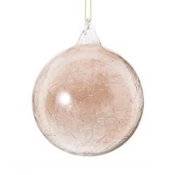 Vessière Cristaux Décoration|Ornements Cristal|Boule de noël en verre marron craquelée n°12