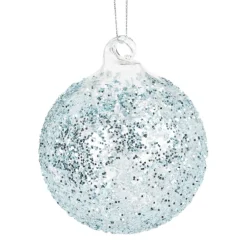 Vessière Cristaux Décoration|Ornements Cristal|Boule de noël verre bleu paillettes n°9