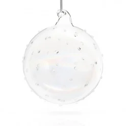 Vessière Cristaux Décoration|Ornements Cristal|Boule de noël verre irisé à points n°4