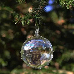 Vessière Cristaux Décoration|Ornements Cristal|Boule de noël verre irisé à points n°4
