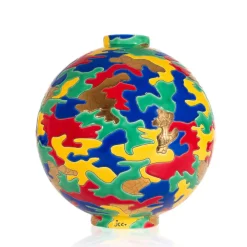 Vessière Cristaux Éditions D’Art Cristal|Vases & Boules|Boule Flo Astro camouflage Planete JC Longue Vie Longwy
