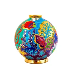 Vessière Cristaux Vase Céramique|Vases Cristal Couleur|Boule Midi Astro aquatropicale Émaux de Longwy