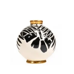 Vessière Cristaux Vases Cristal Couleur|Vase Céramique|Boule minuit Bahia Émaux de Longwy