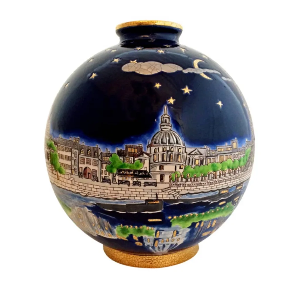 Vessière Cristaux Éditions D’Art Cristal|Vases & Boules|Boule Paris Ville Lumière JO 2024 Émaux de Longwy