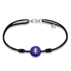 Vessière Cristaux Bracelets Cristal|Bracelets|Bracelet croix de Lorraine bleu Michaël Vessière