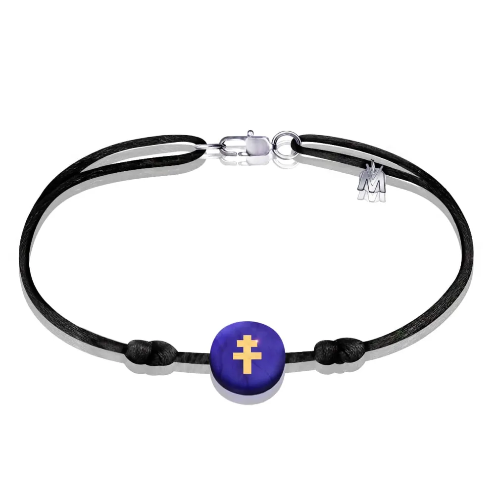 Vessière Cristaux Bracelets Cristal|Bracelets|Bracelet croix de Lorraine bleu Michaël Vessière