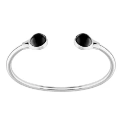 Vessière Cristaux Bijoux|Bracelets Cristal|Bracelet fexible cabochon noir lalique