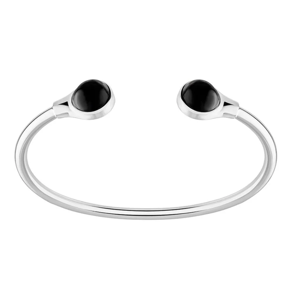 Vessière Cristaux Bijoux|Bracelets Cristal|Bracelet fexible cabochon noir lalique