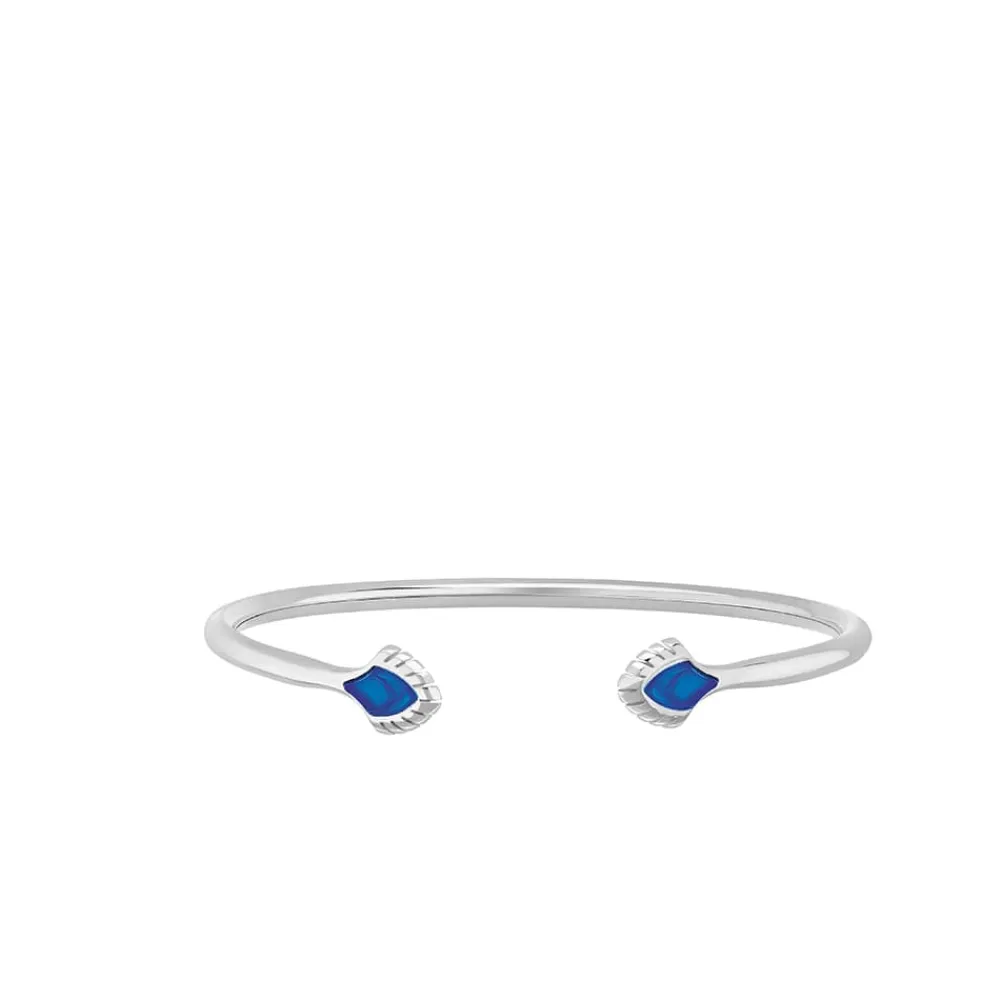 Vessière Cristaux Bijoux|Bracelets Cristal|Bracelet jonc flexible paon lalique