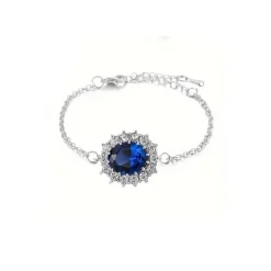 Vessière Cristaux Bracelets Cristal|Bracelets|Bracelet médaillon cristal bleu saphir