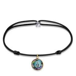 Vessière Cristaux Symboles Religieux Cristal|Bracelets Cristal|Bracelet médaillon vierge Murano Michaël Vessière