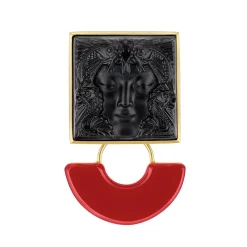 Vessière Cristaux Broches Cristal|Broches|Broche aréthuse noir résine lalique