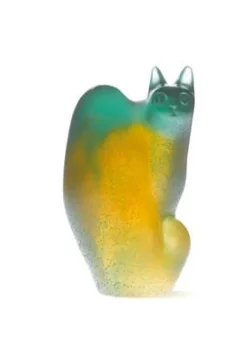 Vessière Cristaux Editions D’Art|Bestiaire|Chat perché vert daum