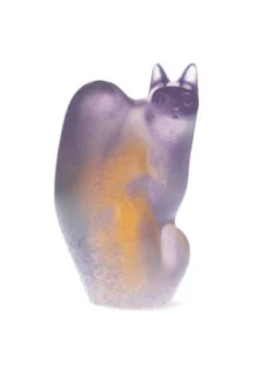 Vessière Cristaux Editions D’Art|Bestiaire|Chat perché violet daum