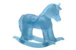 Vessière Cristaux Bestiaire|Animaux Cristal|Cheval à bascule bleu daum