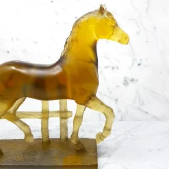 Vessière Cristaux Bestiaire|Animaux Cristal|Cheval trotteur ourasi j.f leroy daum