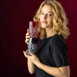 Vessière Cristaux Art De La Table|Verre En Cristal Taillé|Chope cocktail Laudon rouge Riedel