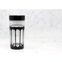 Vessière Cristaux Verre En Cristal Taillé|Art De La Table|Chope cristal noir pénombre
