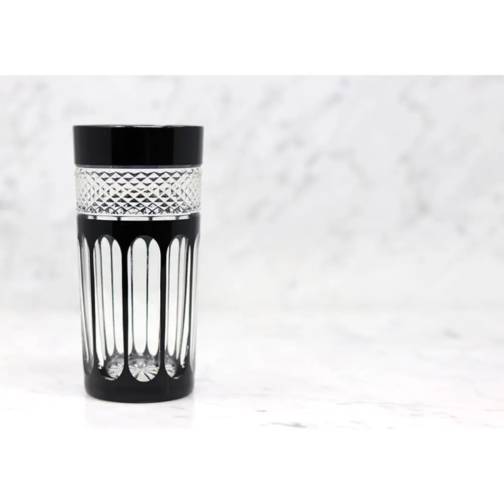 Vessière Cristaux Verre En Cristal Taillé|Art De La Table|Chope cristal noir pénombre