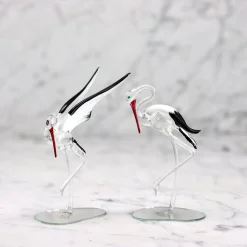 Vessière Cristaux Bestiaire|Animaux Cristal|Cigogne cristal sur miroir