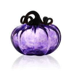 Vessière Cristaux Décoration|Sulfures, Presse-Papiers Cristal|Citrouille décorative cristal de Lorraine violet