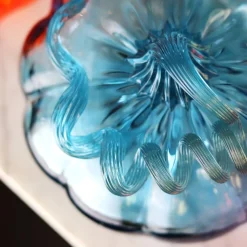 Vessière Cristaux Décoration|Sulfures, Presse-Papiers Cristal|Citrouille décorative cristal de Lorraine bleu