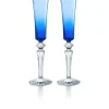 Vessière Cristaux Art De La Table|Verre À Pied|Coffret 2 flutissimo mille nuits bleu clair baccarat