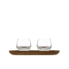 Vessière Cristaux Art De La Table|Verre À Pied|Coffret 2 gobelets café court Folia + plateau Saint-Louis
