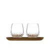Vessière Cristaux Art De La Table|Verre À Pied|Coffret 2 gobelets café long Folia + plateau Saint-Louis