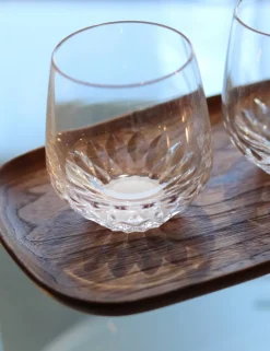 Vessière Cristaux Art De La Table|Verre À Pied|Coffret 2 gobelets café long Folia + plateau Saint-Louis