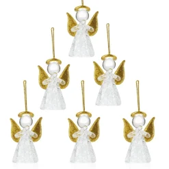 Vessière Cristaux Décoration|Ornements Cristal|Coffret Angelots de Noël X6