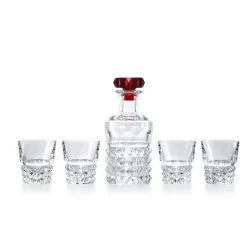 Vessière Cristaux Carafes Cristal Taillé|Verre À Eau|Coffret bar rouge Louxor Baccarat