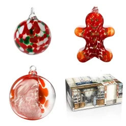 Vessière Cristaux Décoration|Coffret Boule de Noël cristal de Lorraine X3 – rouge