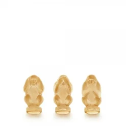 Vessière Cristaux Bestiaire|Animaux Cristal|Coffret de 3 sculptures singes Lalique