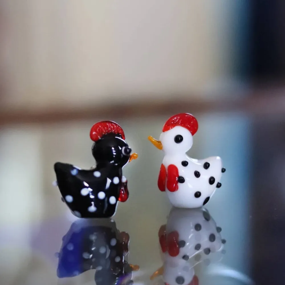 Vessière Cristaux Animaux Cristal|Bestiaire|Coffret Poules de Pâques à poids verre à la flamme X3