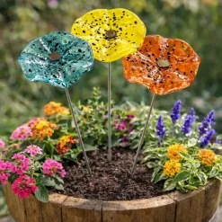 Vessière Cristaux Décoration|Fleurs Cristal|Coffret printemps pm fleurs d’extérieurs X3 bleu