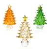 Vessière Cristaux Décoration|Figurines Miniature Cristal|Coffret Sapins miniature verre au chalumeau X3