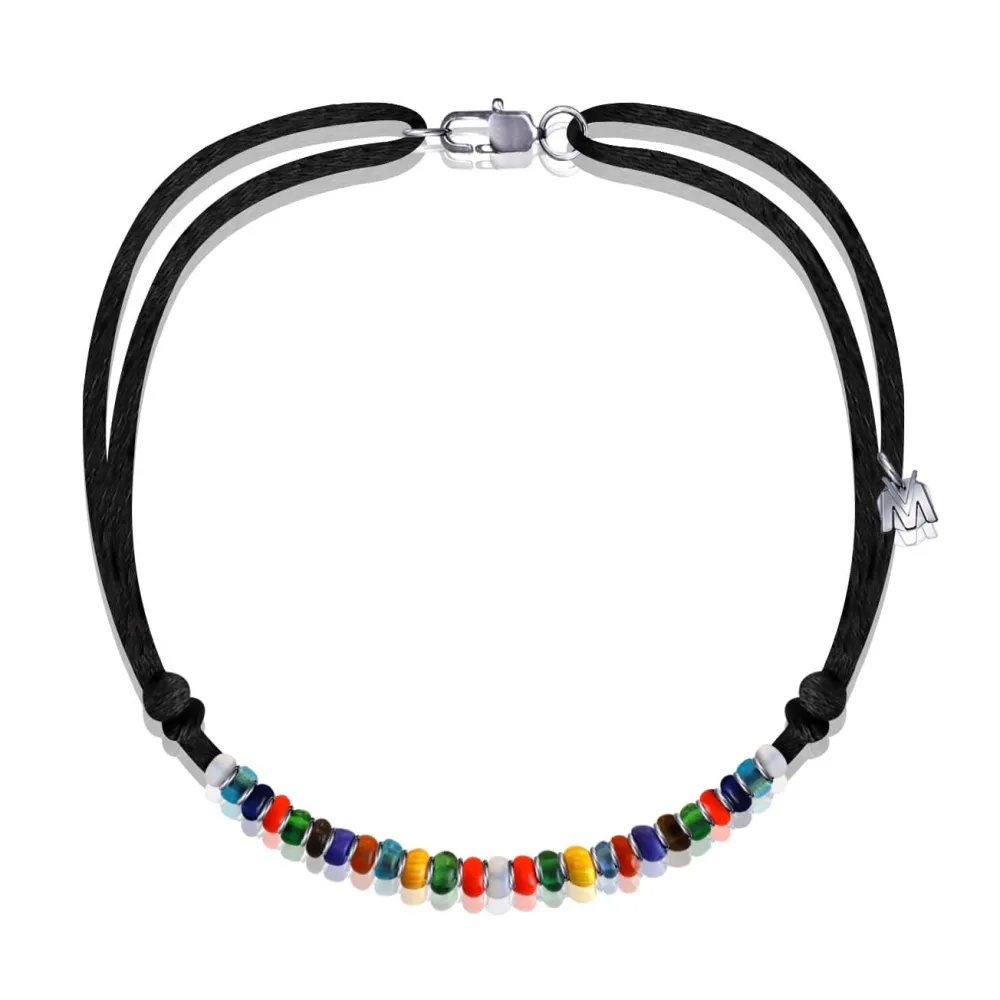 Vessière Cristaux Colliers Cristal|Colliers|Collier Arlequin verre de Murano Michaël Vessière
