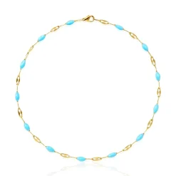 Vessière Cristaux Colliers Cristal|Colliers|Collier de perles ras de cou bohème turquoise