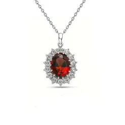Vessière Cristaux Pendentifs Cristal|Pendentifs|Collier médaillon royal cristal rouge rubis