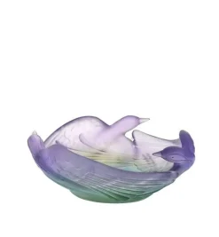 Vessière Cristaux Coupes Cristal|Coupe oiseaux paradis daum