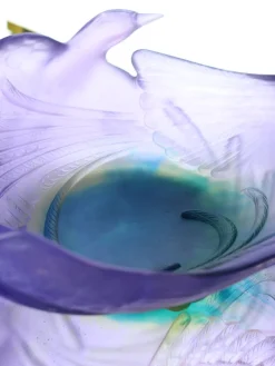 Vessière Cristaux Coupes Cristal|Coupe oiseaux paradis daum