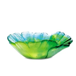 Vessière Cristaux Vide-Poches Cristal|Coupelles Cristal|Coupelle ginkgo vert Daum