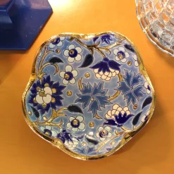 Vessière Cristaux Coupes & Photophores|Vide-Poches Cristal|Coupelle ourlée Héritage bleu Émaux de Longwy