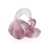 Vessière Cristaux Figurines Miniature Cristal|Animaux Cristal|Couple cygnes daum