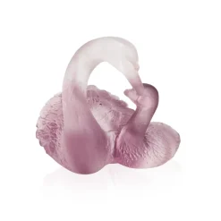 Vessière Cristaux Figurines Miniature Cristal|Animaux Cristal|Couple cygnes daum