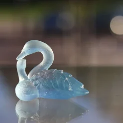 Vessière Cristaux Bestiaire|Figurines Miniature Cristal|Couple cygnes daum